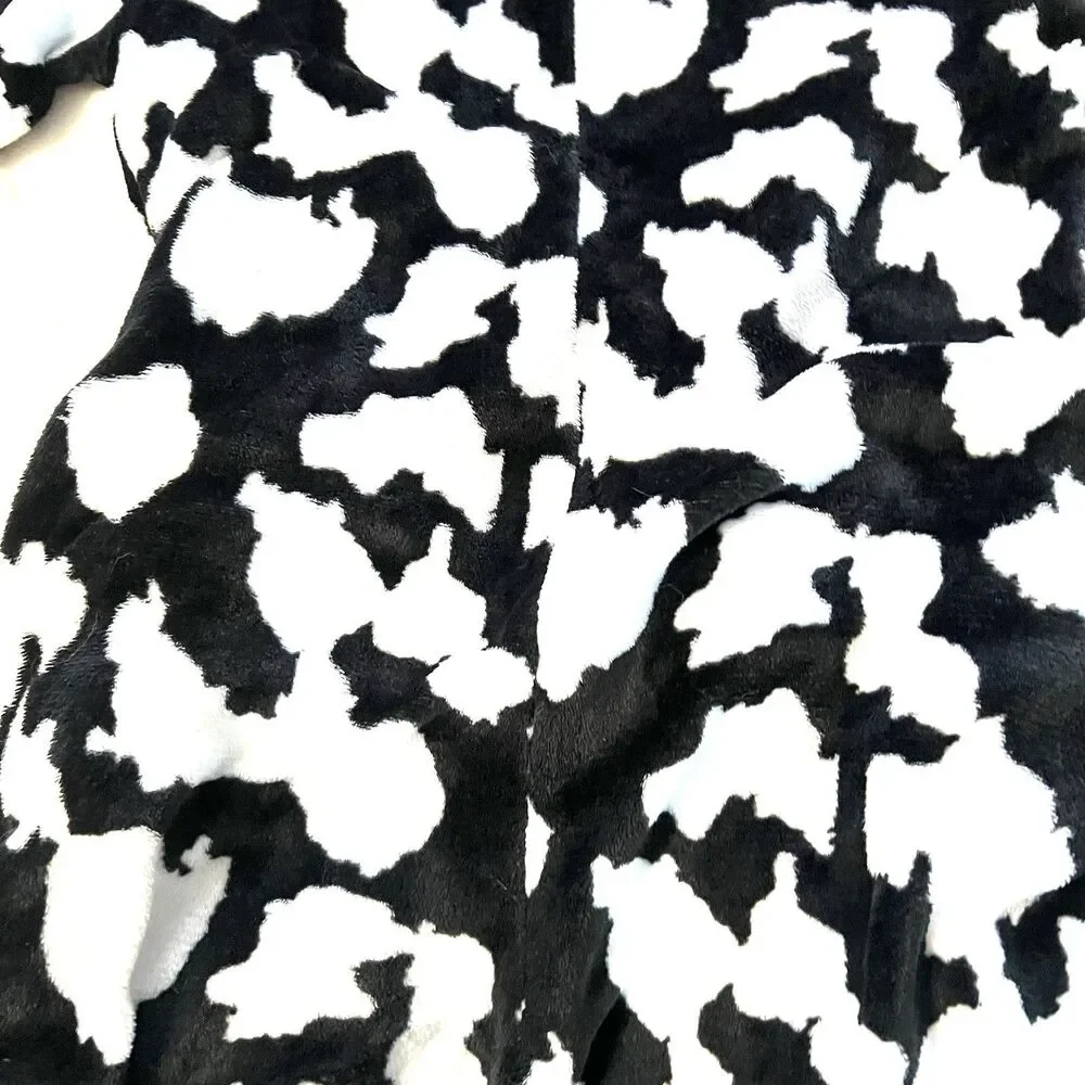 Hooded Cow Costume/Pajamas 1pc Zip Up Suit With Hood Size L